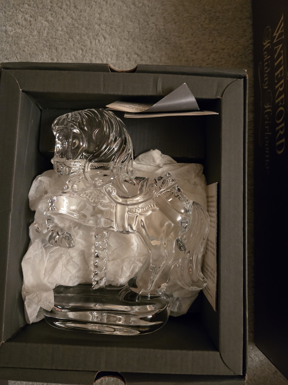 Waterford Clear Crystal Carousel Horse Figurine in Clear